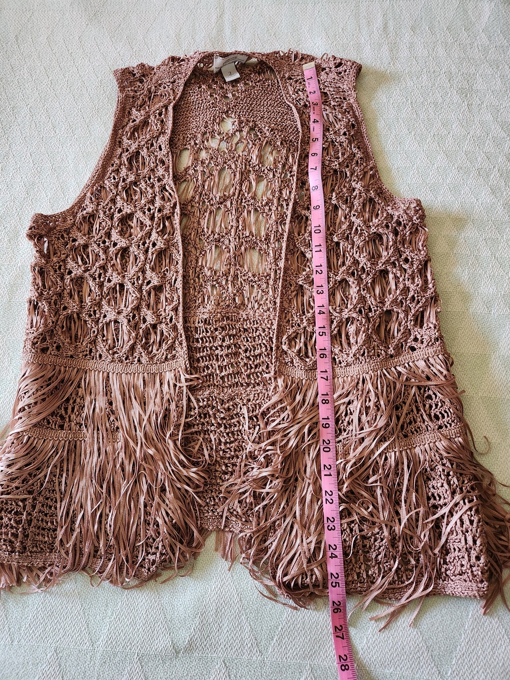 Chico's Crochet Fringe Vest